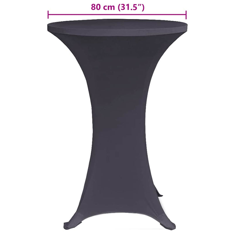 vidaXL 4 db antracitszürke sztreccs asztalterítő 80 cm