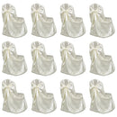 vidaXL 12 db krémszínű esküvői/bankett székszoknya