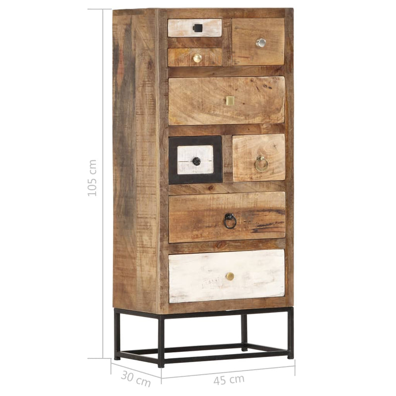 vidaXL tömör újrahasznosított fa fiókos szekrény 45 x 30 x 105 cm