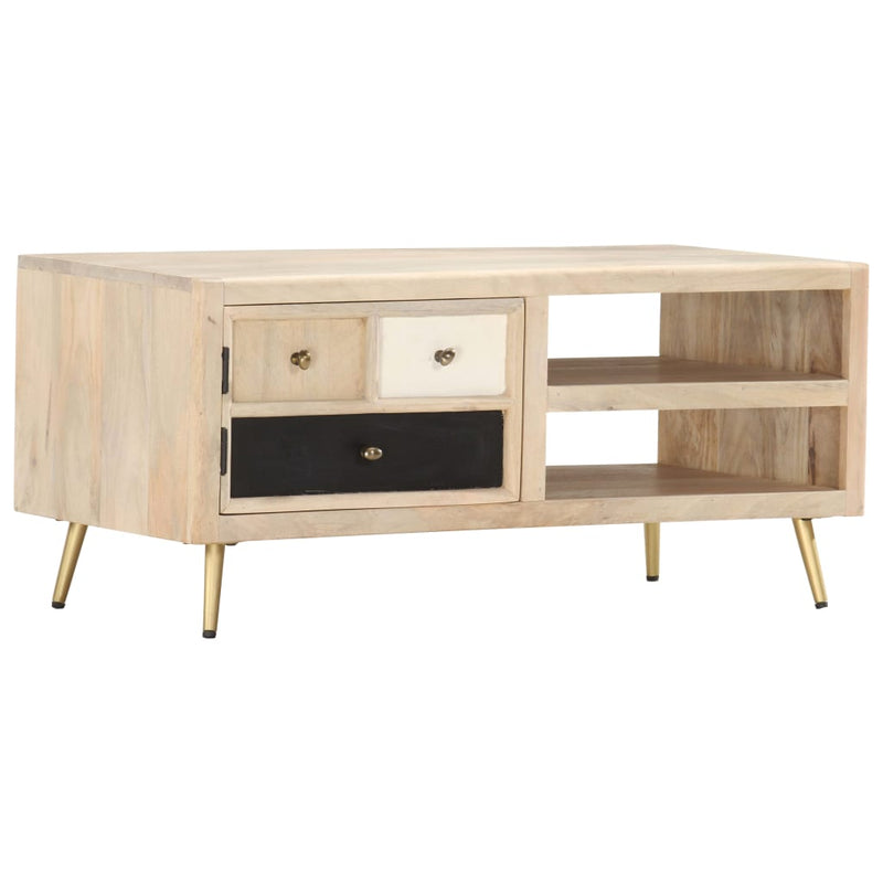 vidaXL tömör mangófa dohányzóasztal 90 x 45 x 40 cm