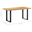 vidaXL tömör újrahasznosított fa étkezőasztal 160 x 80 x 75 cm