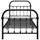 vidaXL fekete fém ágykeret 90 x 200 cm
