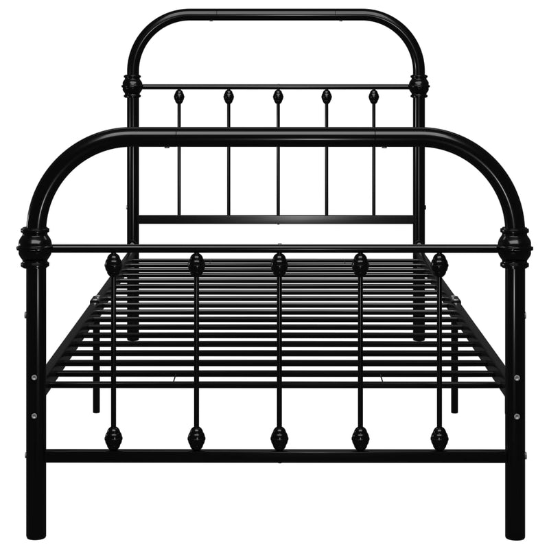 vidaXL fekete fém ágykeret 90 x 200 cm