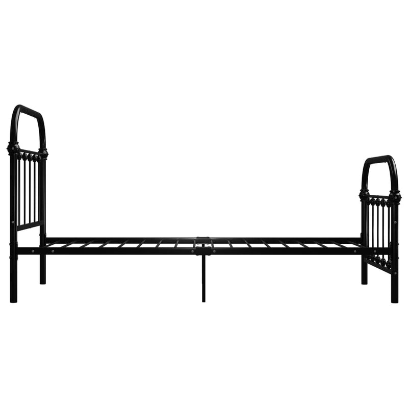 vidaXL fekete fém ágykeret 90 x 200 cm