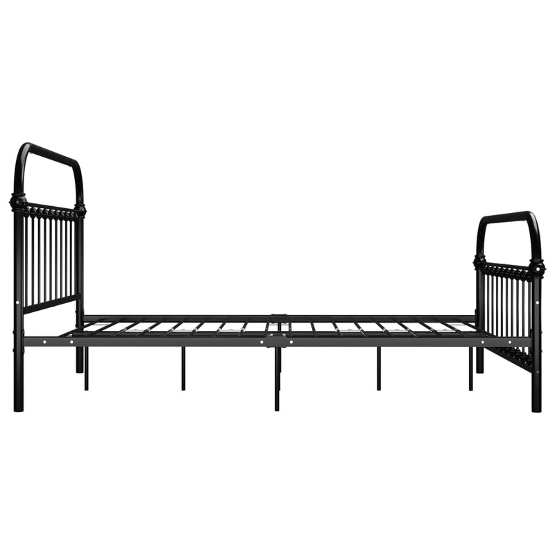 vidaXL fekete fém ágykeret 120 x 200 cm