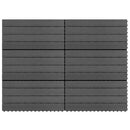 vidaXL Faszegély járólap 6 pcs Szürke 60 x 30 cm WPC