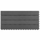 vidaXL Faszegély járólap 6 pcs Szürke 60 x 30 cm WPC