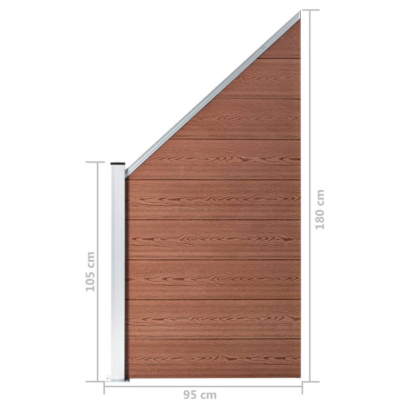 vidaXL barna WPC kerítéspanel 95 x (105-180) cm