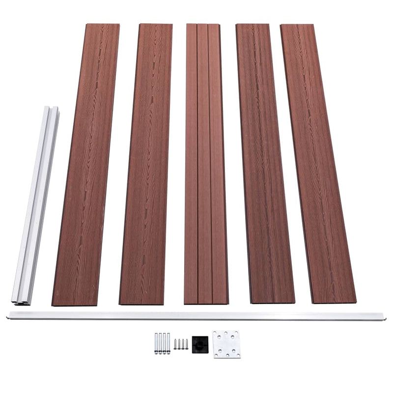 vidaXL barna WPC kerti kerítés 175 x 105 cm