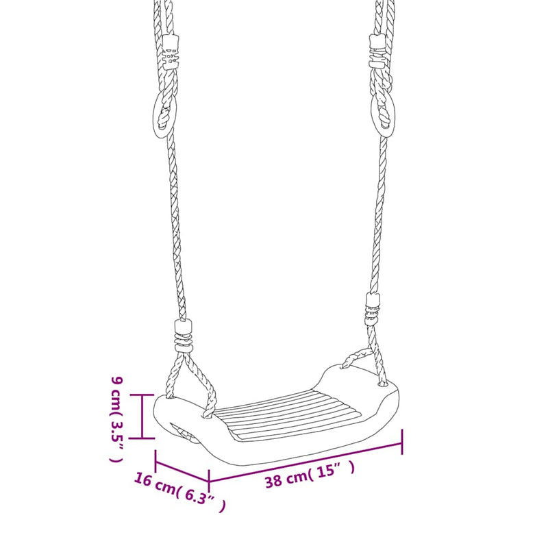 vidaXL 2 db kék polietilén hinta kötéllel 38 x 16 cm