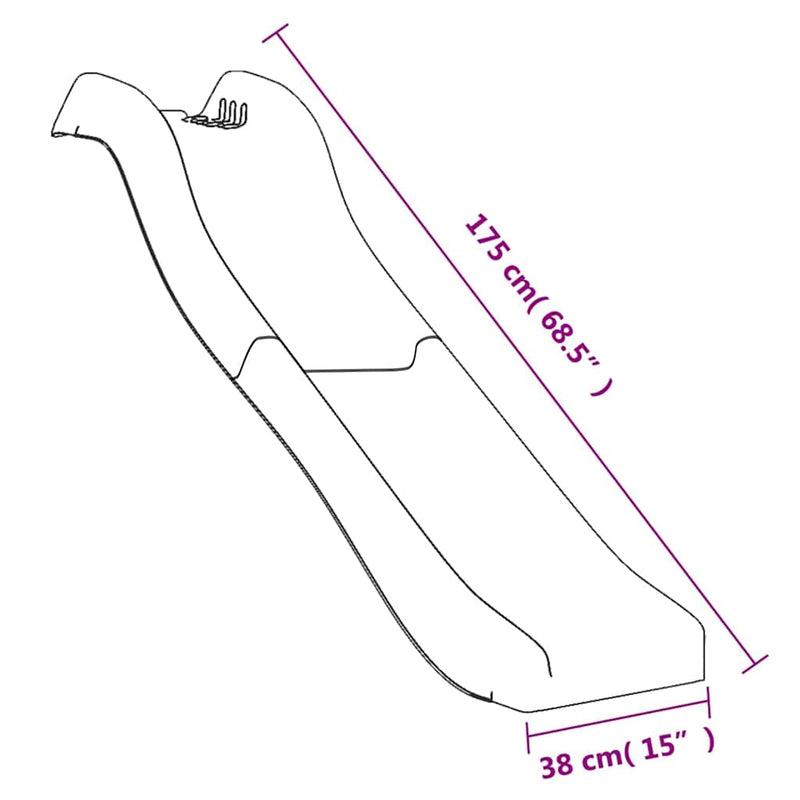 vidaXL kék polipropilén játszócsúszda 175x38x23 cm