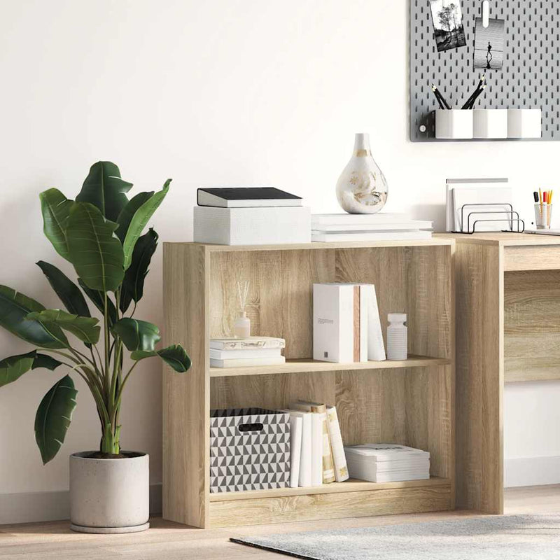 vidaXL sonoma tölgy színű szerelt fa könyvszekrény 80x24x75 cm