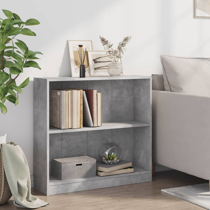 vidaXL betonszürke forgácslap könyvespolc 80 x 24 x 75 cm