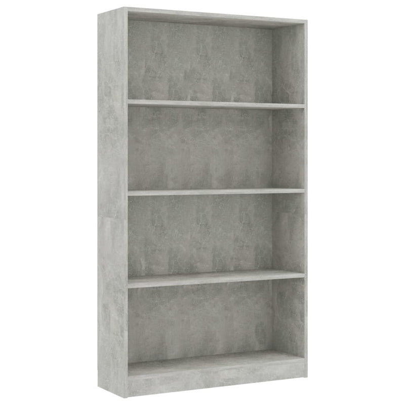 vidaXL 4-szintes betonszürke szerelt fa könyvszekrény 80 x 24 x 142 cm