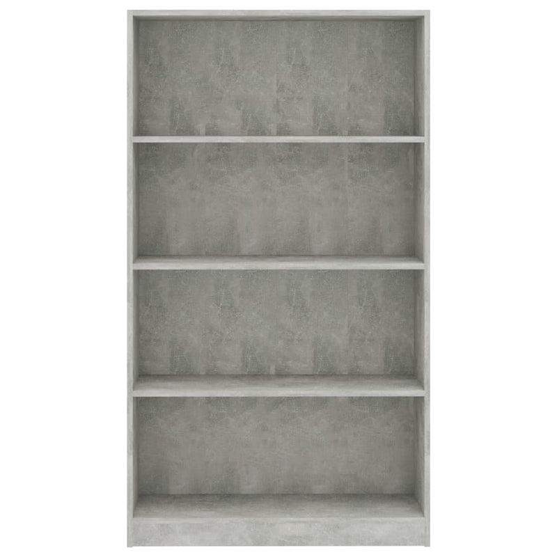 vidaXL 4-szintes betonszürke szerelt fa könyvszekrény 80 x 24 x 142 cm