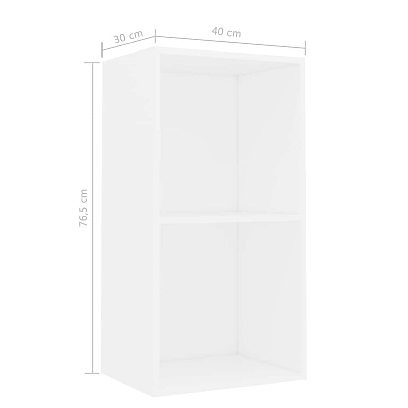 vidaXL fehér szerelt fa könyvespolc 40x30x76,5 cm