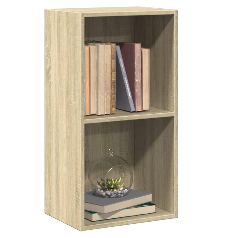 vidaXL 2-szintes sonoma színű szerelt fa könyvszekrény 40x30x76,5 cm