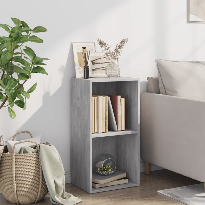 vidaXL 2-szintes betonszürke forgácslap könyvszekrény 40x30x76,5 cm