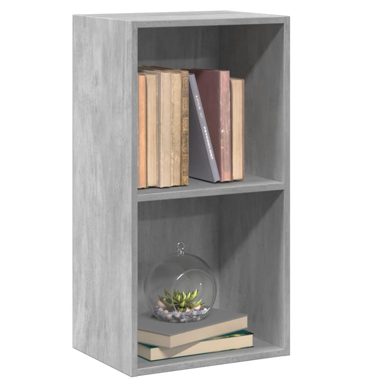 vidaXL 2-szintes betonszürke forgácslap könyvszekrény 40x30x76,5 cm