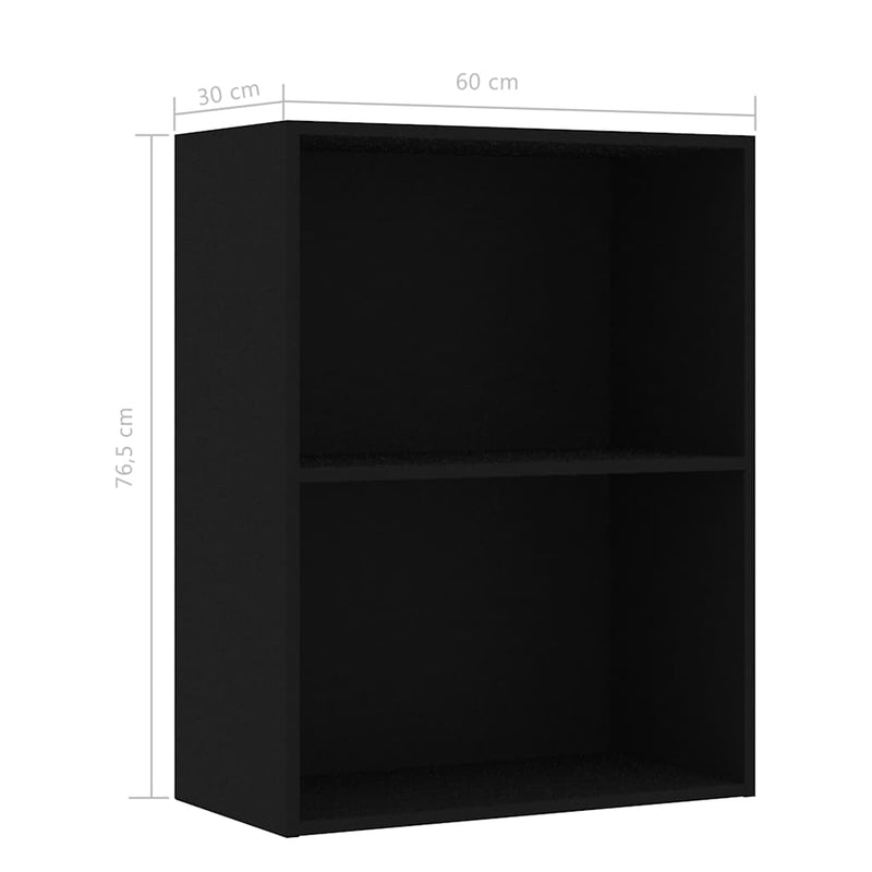 vidaXL fekete szerelt fa könyvszekrény 60x30x76,5 cm