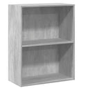 vidaXL 2 szintes betonszürke forgácslap könyvszekrény 60x30x76,5 cm