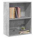 vidaXL 2 szintes betonszürke forgácslap könyvszekrény 60x30x76,5 cm