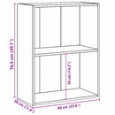 vidaXL 2 szintes betonszürke forgácslap könyvszekrény 60x30x76,5 cm