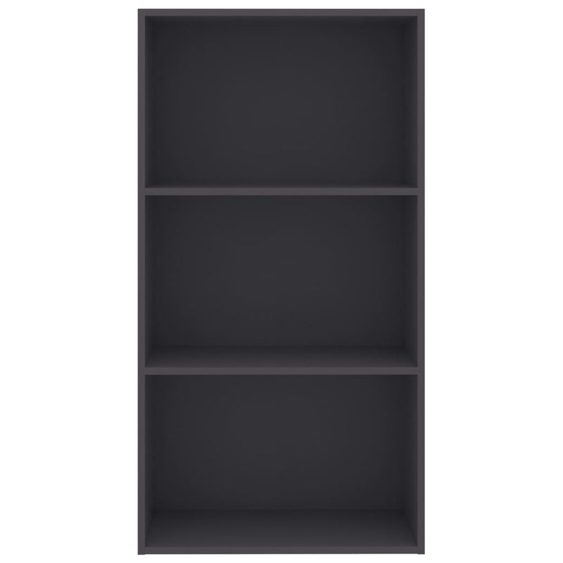 vidaXL 3-szintes szürke szerelt fa könyvszekrény 60 x 30 x 114 cm