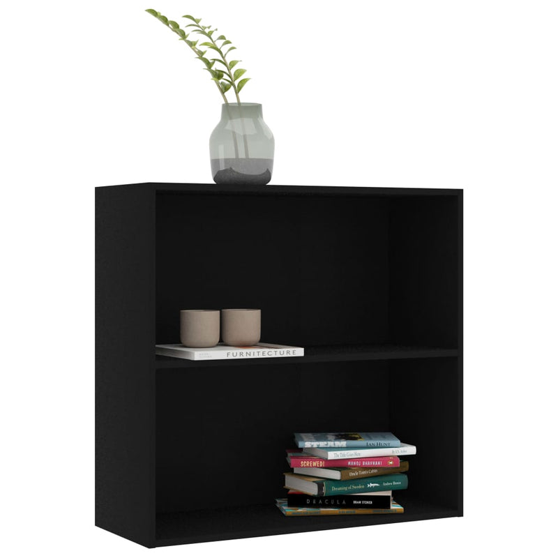 vidaXL fekete szerelt fa könyvespolc 80x30x76,5 cm