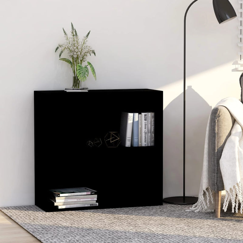 vidaXL fekete szerelt fa könyvespolc 80x30x76,5 cm