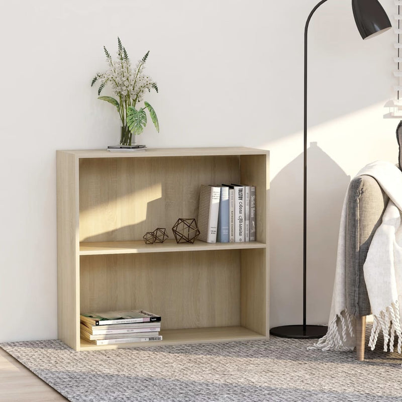 vidaXL sonoma tölgy színű szerelt fa könyvszekrény 80x30x76,5 cm