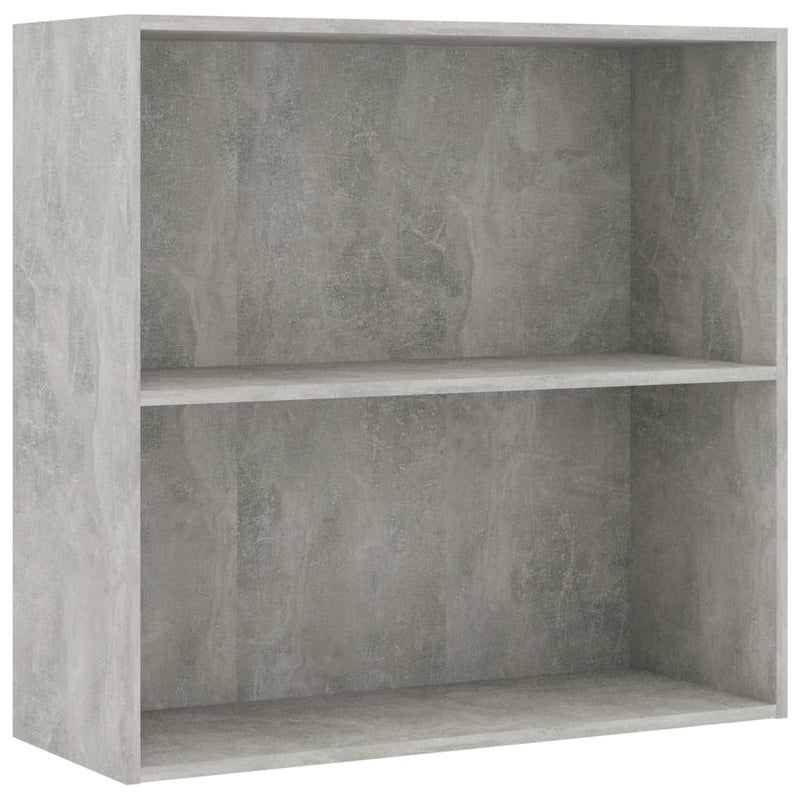 vidaXL 2 szintes betonszürke forgácslap könyvszekrény 80x30x76,5 cm
