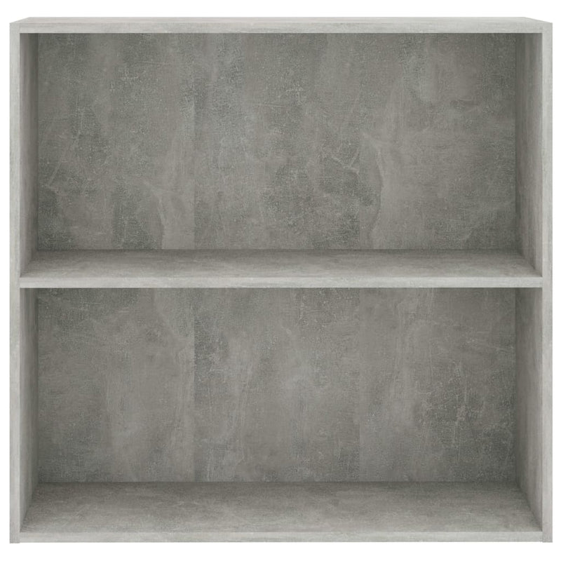 vidaXL 2 szintes betonszürke forgácslap könyvszekrény 80x30x76,5 cm
