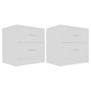 vidaXL 2 db fehér szerelt fa éjjeliszekrény 40 x 30 x 40 cm