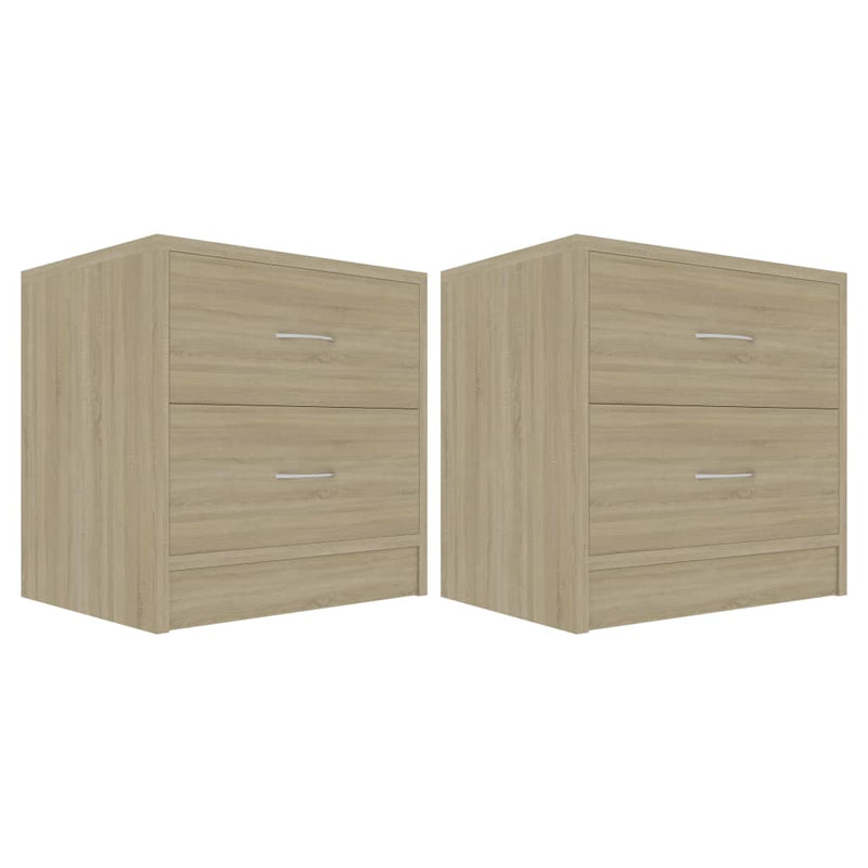 vidaXL 2 db sonoma tölgy színű szerelt fa éjjeliszekrény 40x30x40 cm