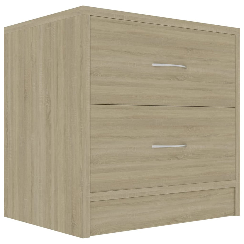 vidaXL 2 db sonoma tölgy színű szerelt fa éjjeliszekrény 40x30x40 cm