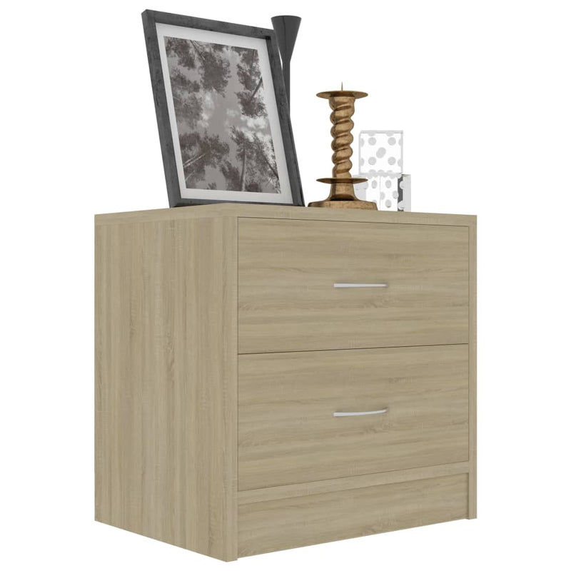 vidaXL 2 db sonoma tölgy színű szerelt fa éjjeliszekrény 40x30x40 cm