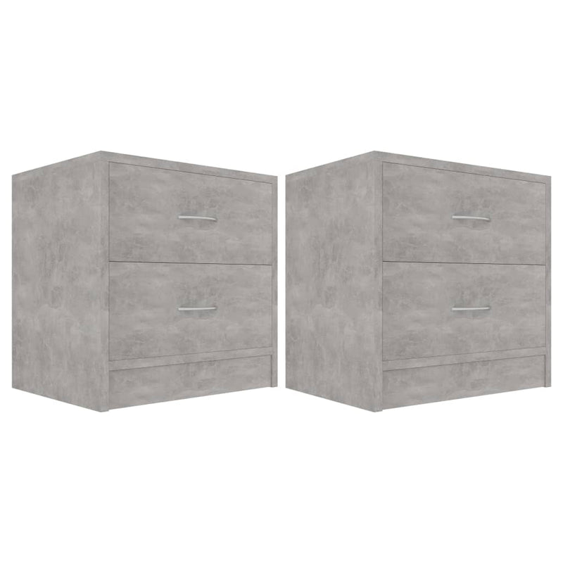 vidaXL 2 db betonszürke szerelt fa éjjeliszekrény 40 x 30 x 40 cm