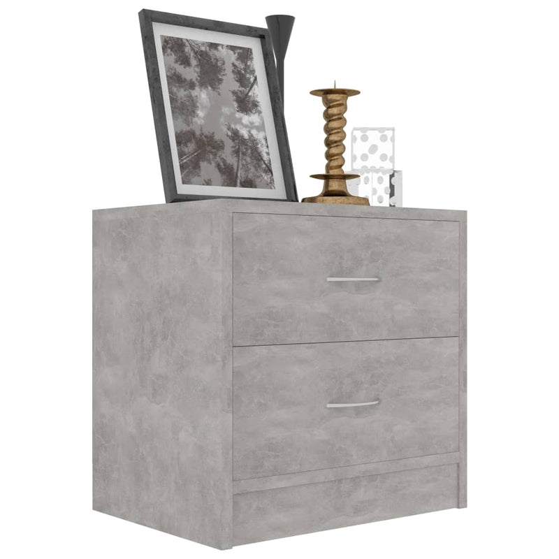 vidaXL 2 db betonszürke szerelt fa éjjeliszekrény 40 x 30 x 40 cm