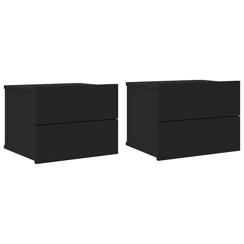 vidaXL 2 db fekete szerelt fa éjjeliszekrény 40 x 30 x 30 cm