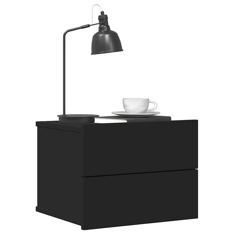 vidaXL 2 db fekete szerelt fa éjjeliszekrény 40 x 30 x 30 cm