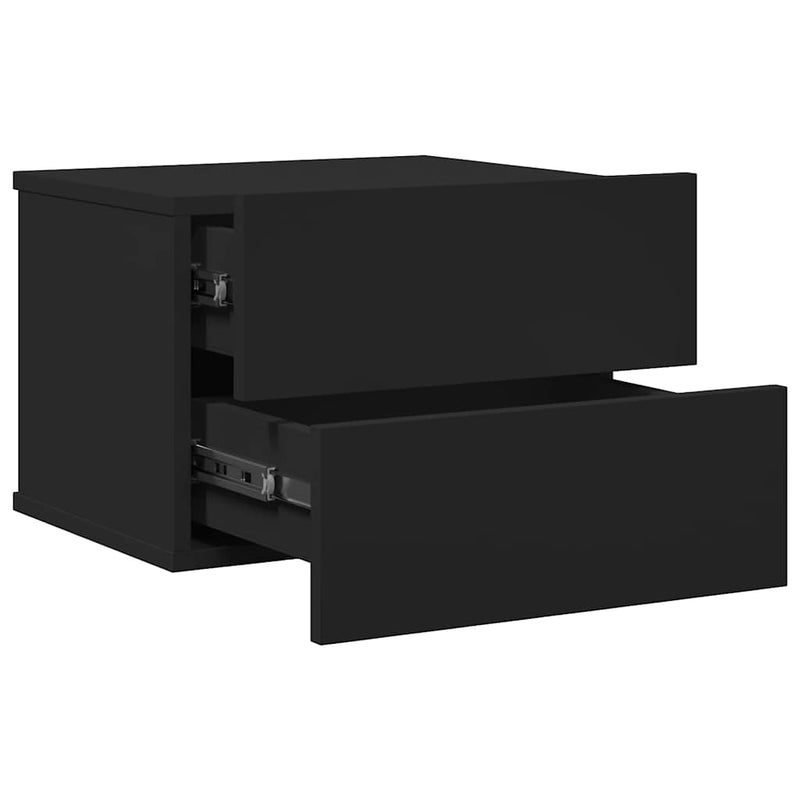 vidaXL 2 db fekete szerelt fa éjjeliszekrény 40 x 30 x 30 cm