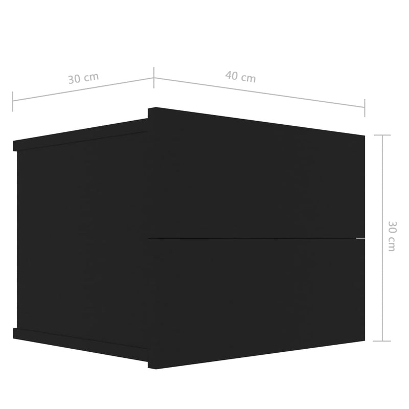 vidaXL 2 db fekete szerelt fa éjjeliszekrény 40 x 30 x 30 cm