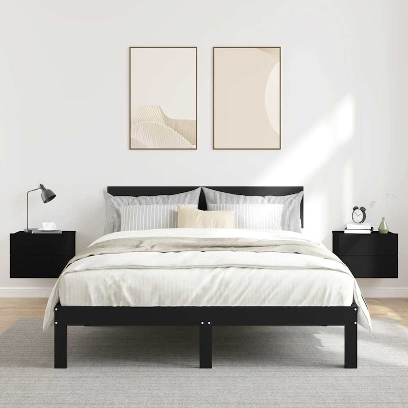 vidaXL 2 db fekete szerelt fa éjjeliszekrény 40 x 30 x 30 cm