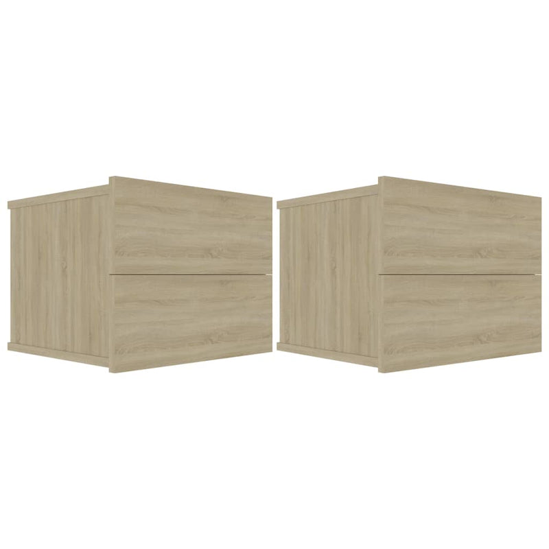 vidaXL 2 db sonoma tölgy színű szerelt fa éjjeliszekrény 40x30x30 cm