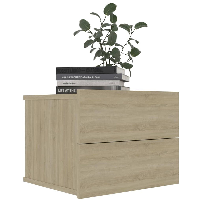 vidaXL 2 db sonoma tölgy színű szerelt fa éjjeliszekrény 40x30x30 cm