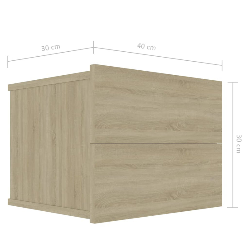 vidaXL 2 db sonoma tölgy színű szerelt fa éjjeliszekrény 40x30x30 cm