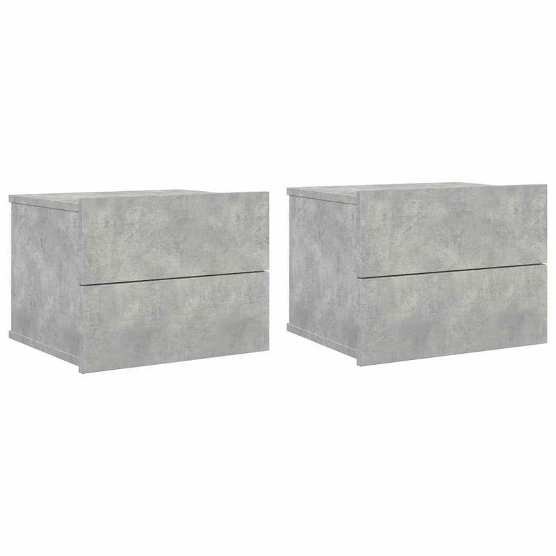 vidaXL 2 db betonszürke szerelt fa éjjeliszekrény 40 x 30 x 30 cm