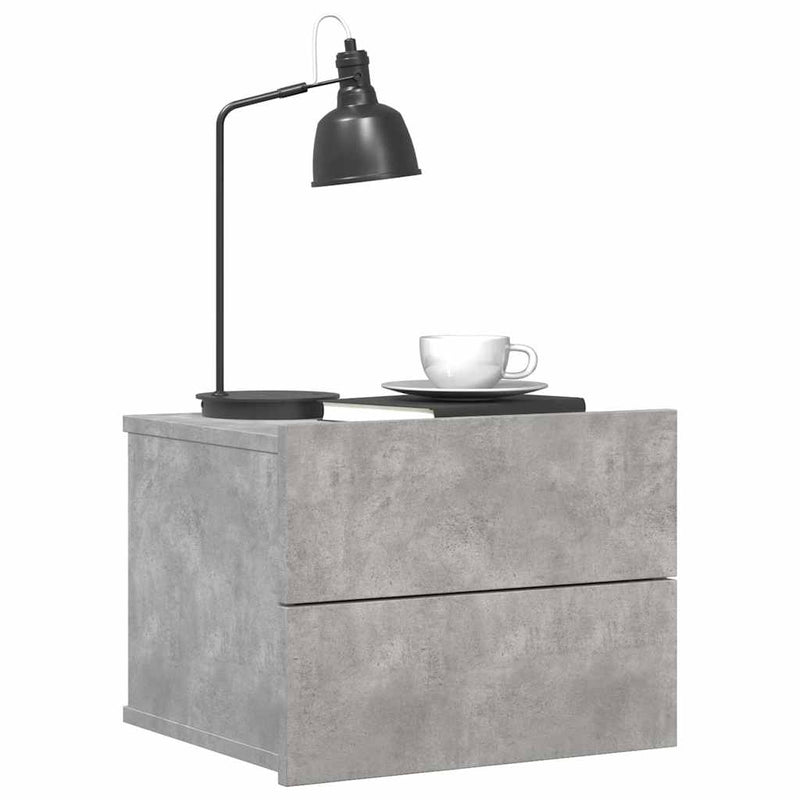 vidaXL 2 db betonszürke szerelt fa éjjeliszekrény 40 x 30 x 30 cm