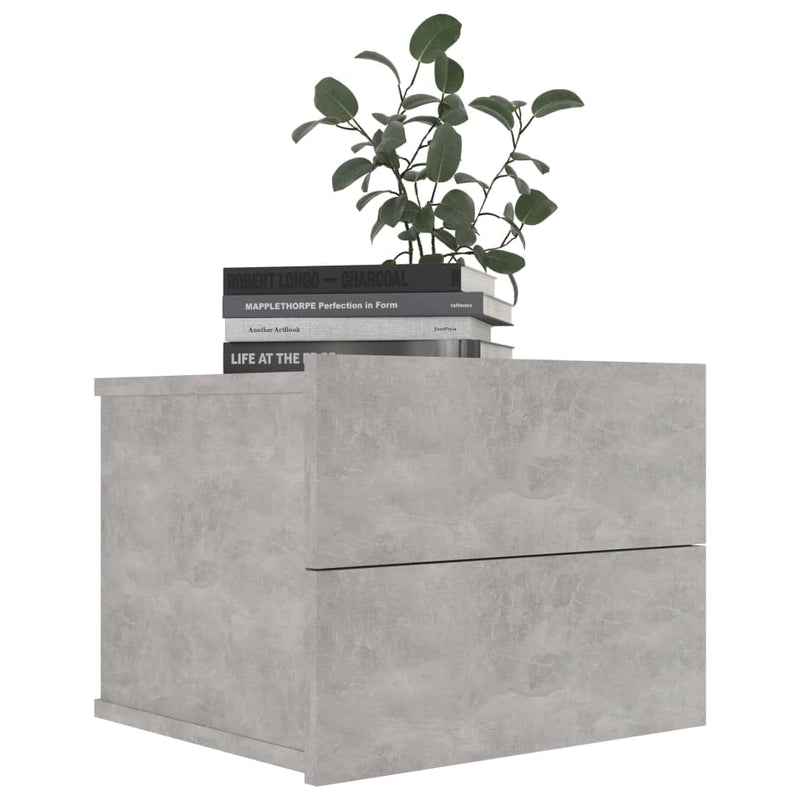 vidaXL 2 db betonszürke szerelt fa éjjeliszekrény 40 x 30 x 30 cm